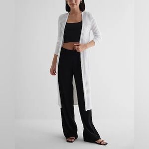 NWT! Express Ribbed Duster Cardigan, Small White